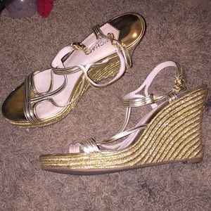 Michael Kors Gold Wedges